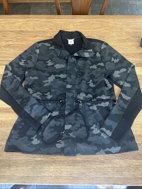 CAbi Black & Gray Camo Drawcord Utility Jacket L